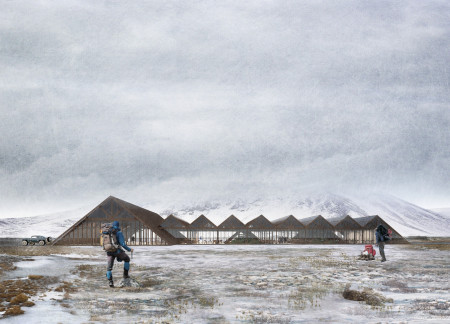 Seamless Transparency and Natural Wood Integration in Community Gathering Space