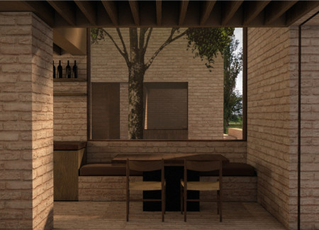 Double-Height Spaces and Limewash Finishes in a Modular Guest Retreat