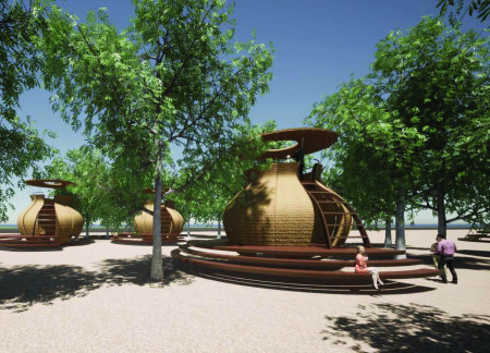 Bamboo Retreats with Integrated Rainwater Systems