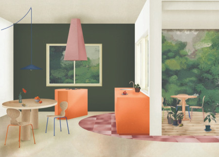 Thatched Roof Living with Central Garden Design for Dual Family Use