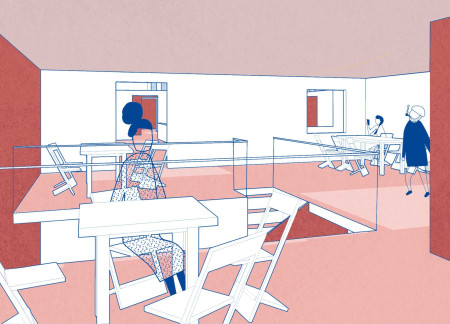 Modular Habitat Units in Repurposed Warehouses