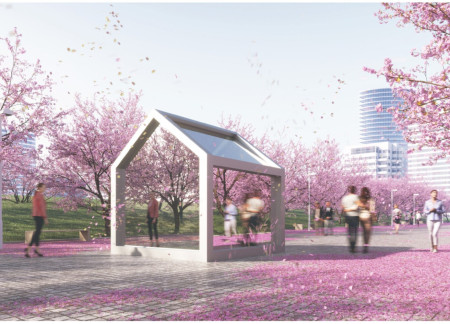 Liquid Crystal Reflections in Urban Tranquility Pods