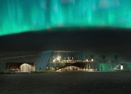 Timber Curves and Scenic Decks at a Volcano Rest Stop