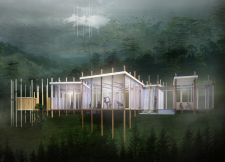 Echoes of Nature Within a Woven Wooden Retreat