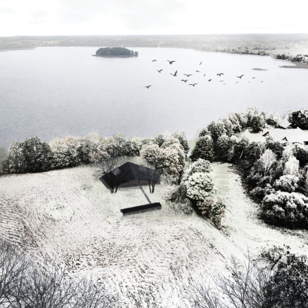 Charred Wood Facade Embraces Lake Views in Rural Artist Retreat