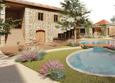 Local Stone and Brick Retreat Emphasizing Wine Culture in the Umbrian Valley