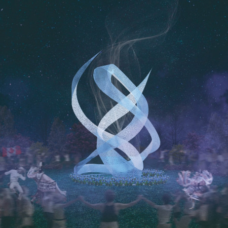 Stainless Steel Mesh Weaving Connection in a Reflective Memorial