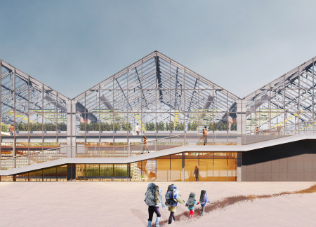Rainwater Harvesting and Gabled Roofs in a Greenhouse-Restaurant Overlooking M&yacute;vatn