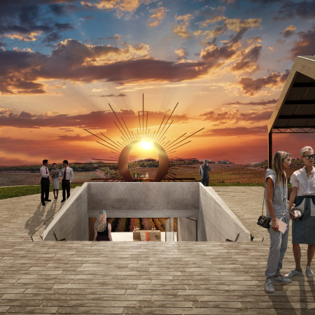 Retractable Windows and Wooden Walls Framing Panoramic Vineyard Views