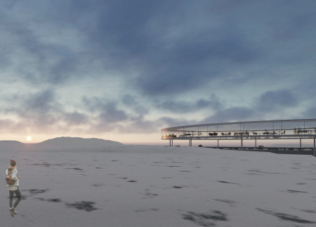 Geothermal Greenhouse Built into Bedrock with Panoramic Restaurant
