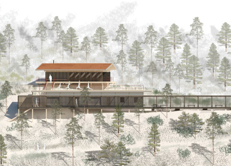 Charred Timber Pavilion Integrating Zen Spaces for Outdoor Yoga