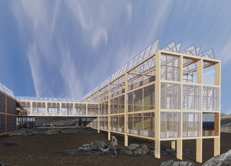 Timber-Framed Wellness Space Incorporating Geothermal Energy and Local Stone Elements
