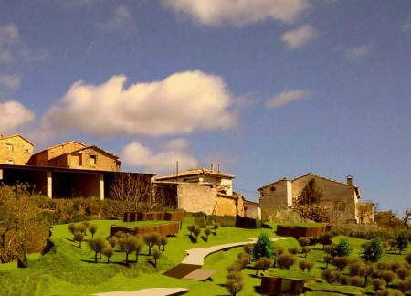 Curvilinear Community Spaces with Integrated Reservoirs