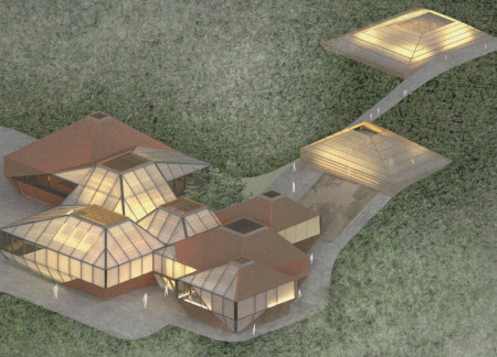 Harmonizing Community Spaces with Copper Elements and Volcanic Topography