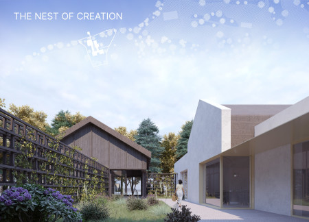 Biodiverse Garden Enclosed with Wooden Slats and Reeds