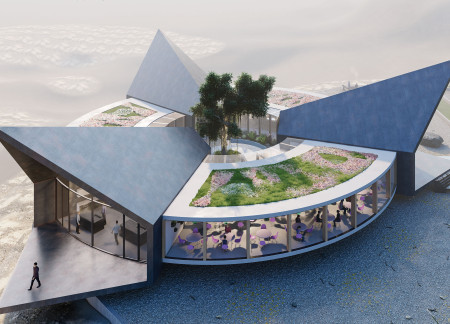 Metal-Clad Triangular Structure Embracing Nature's Elements in Iceland