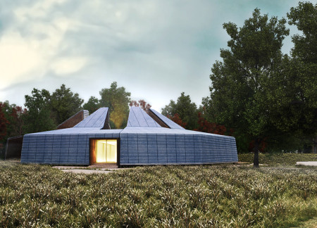 Terracotta Cloak Overlooking Tranquil Waters in a Wellness Retreat