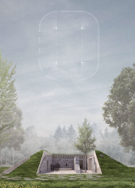 An Inverted Guest House Rooted in Stone and Landscape