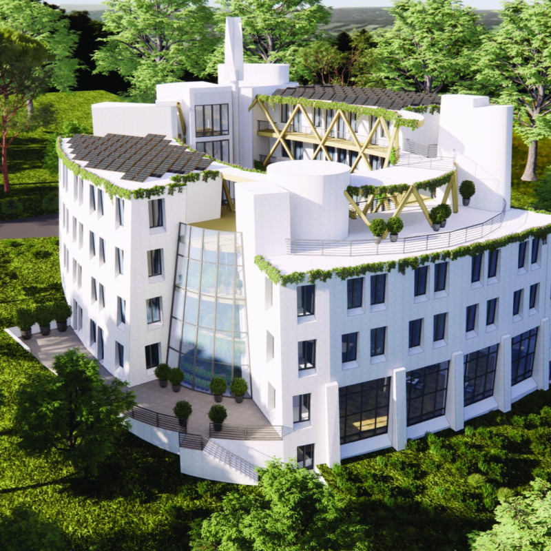 Charred Wooden Shingles and Cross-Laminated Timber Panels Shape Sustainable Elder Living Community