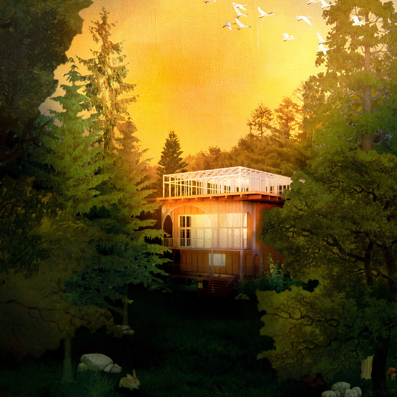 A Curved Timber Atrium Retreat with Eco-Friendly Wellness Spaces