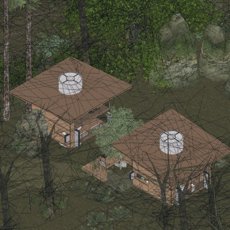 Slanted Roofs and Sustainable Birch Create Harmonious Residential Spaces in Natural Landscapes