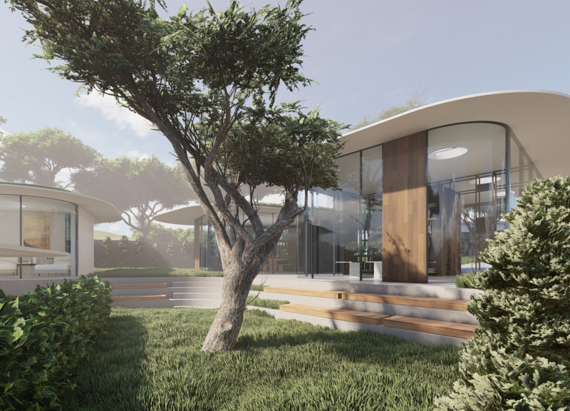 Charred Wooden Shingles and Green Roofs Enhancing Urban Living Through Sustainable Design