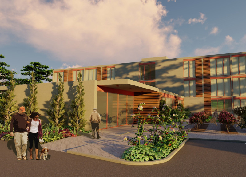 Charred Wooden Shingles and Solar Elements Define a Sustainable Hillside Community for Seniors