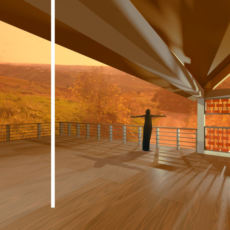 Hollow Brick and Recycled Concrete Structure Integrating Community Engagement in a Scenic Rural Setting