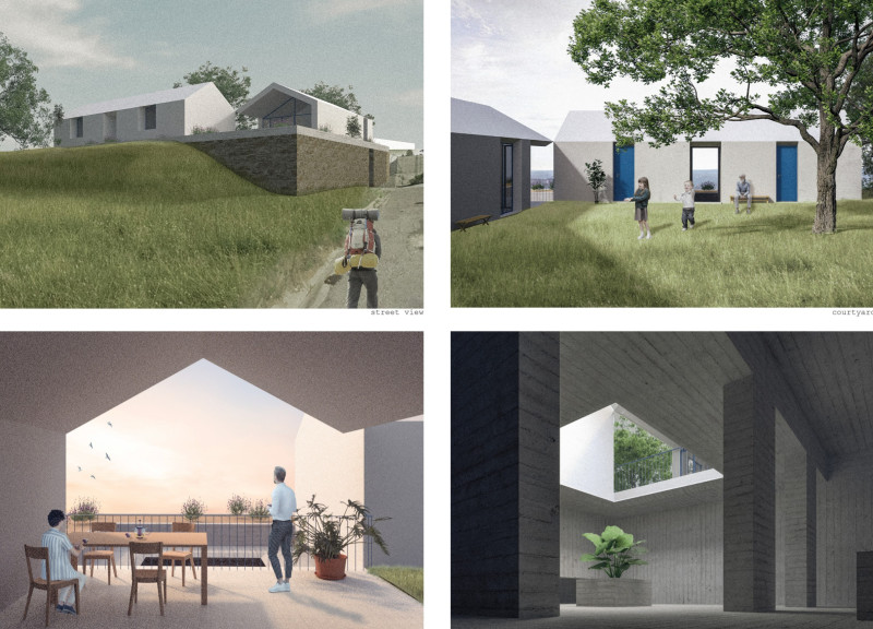 Rough Concrete and Local Stone Blend for a Sensory Olive Oil Tasting Experience