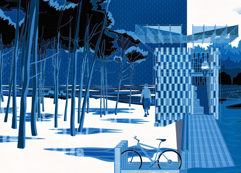 A Multifunctional Brick and Timber Pavilion for Reading and Reflection