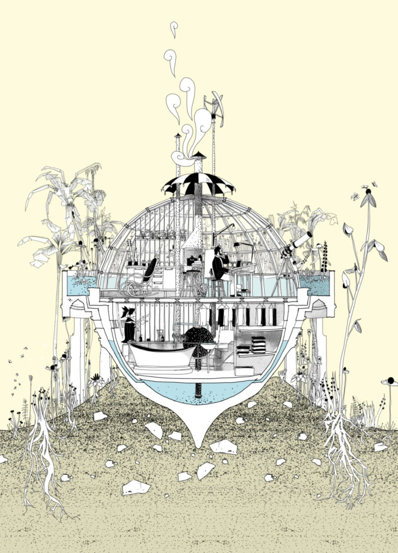 Geodesic Habitat Featuring Translucent Facades and Natural Stone Landscaping