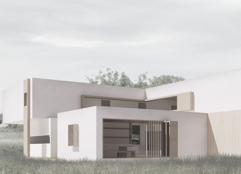 Cantilevered Spaces Enhanced by Natural Light and Textured Alumina in a Communal Retreat