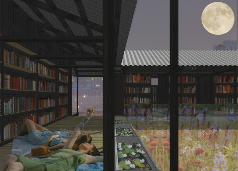 Charred Wooden Shingles and Native Flora Create a Sustainable Reading Oasis