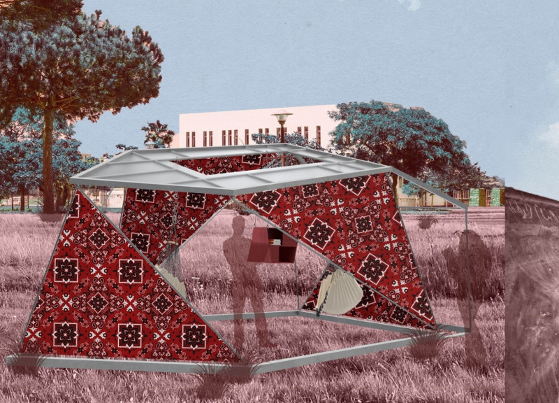 Persian Fabric Enclosed Steel Framework for Community Engagement Space