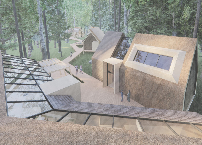 Birch Bark Shingles and Reed Cladding Form a Tranquil Retreat in the Baltic Landscape