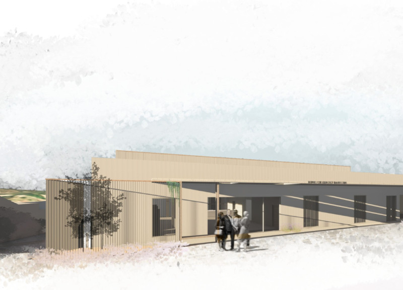 Charred Wooden Shingles and Natural Light Integration in a Sustainable Elderly Residence