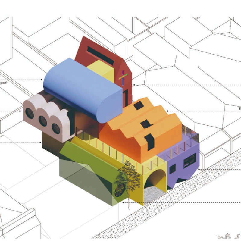 Charred Wooden Shingles and Reclaimed Wood Define a Sustainable Urban Community Housing Solution