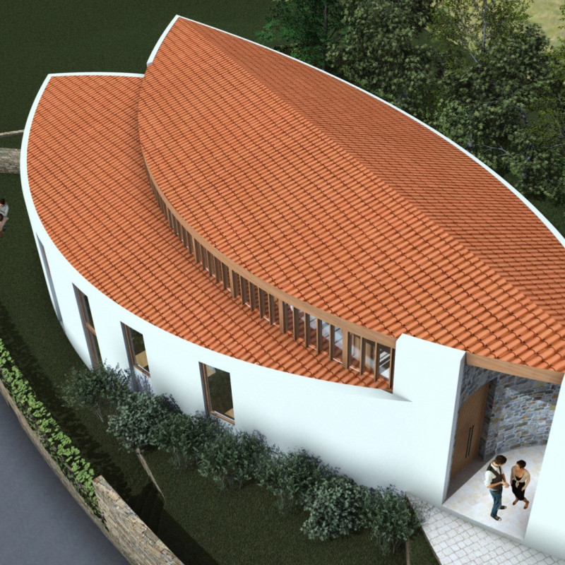 Seamless Integration of Natural Stone and Reclaimed Wood in a Tranquil Guest Retreat