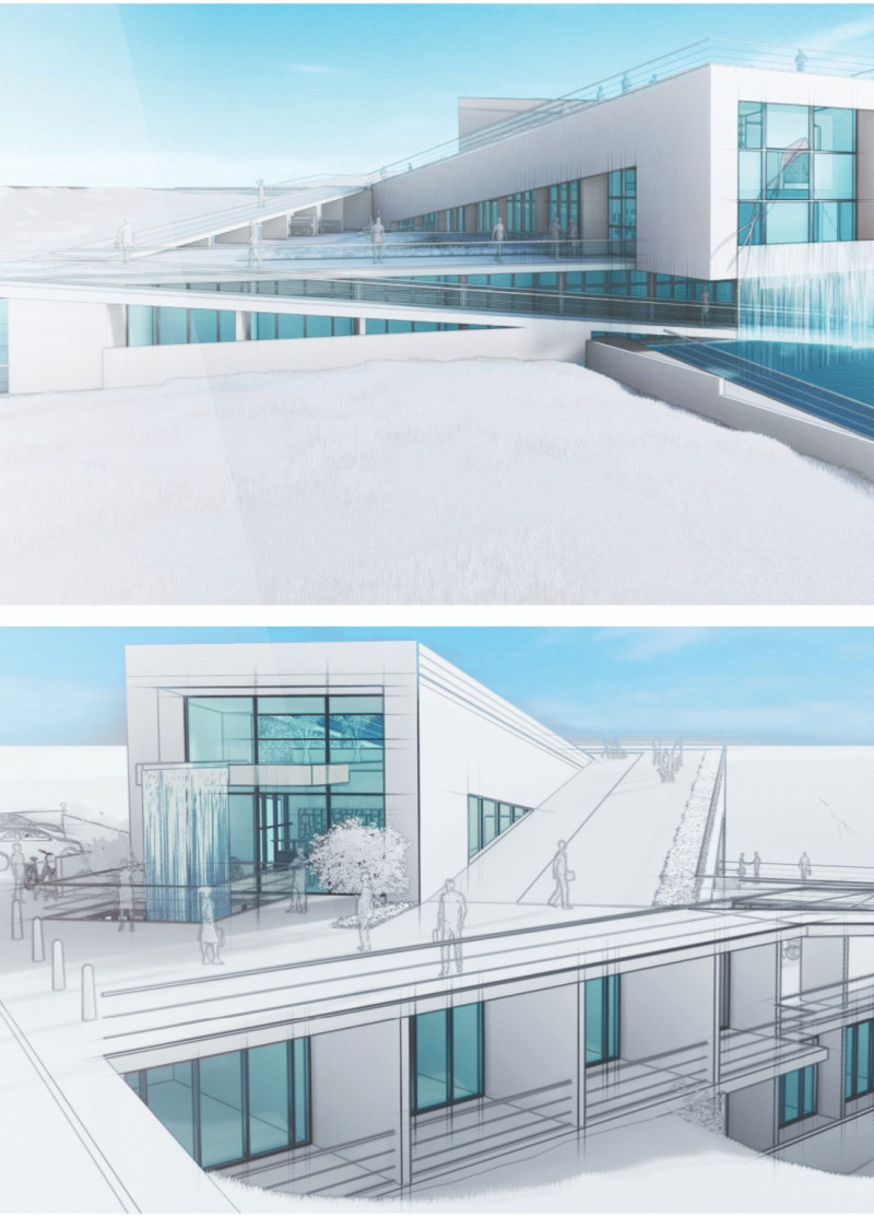 Interconnecting Masses of Natural Stone and Reinforced Concrete in a Community Hub for Seniors