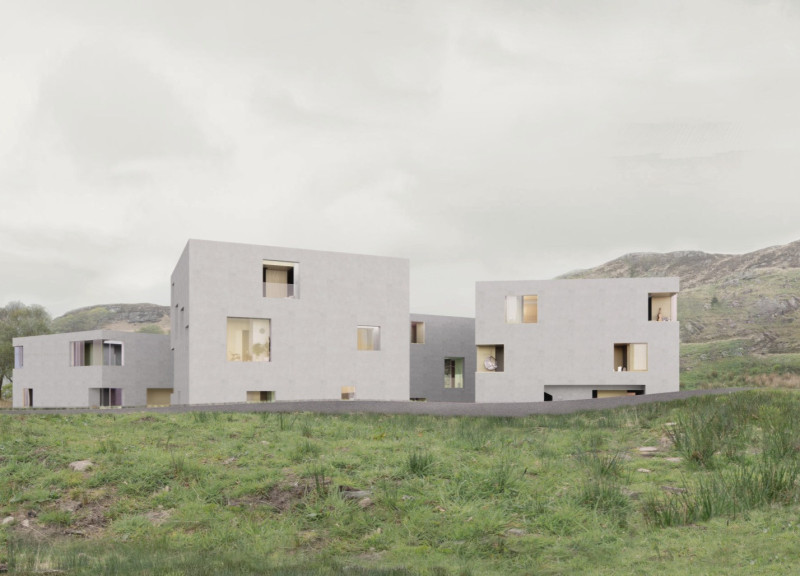 Charred Wood Shingles and Flexible Spaces Enhance Community Living in a Triangular Structure