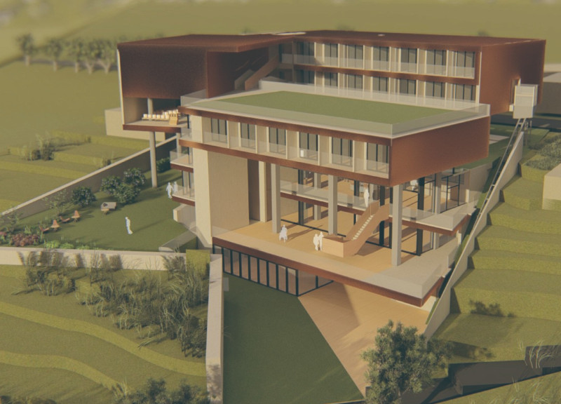 Integration of Polycarbonate and Cork in a Community-Focused Elderly Residence