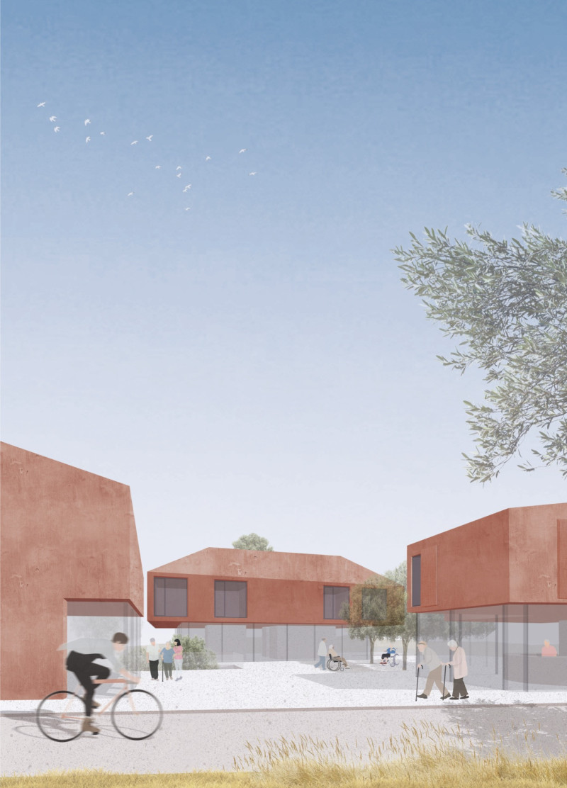 Terracotta Roofs and Landscaped Commons in a Community-Oriented Residence for Seniors