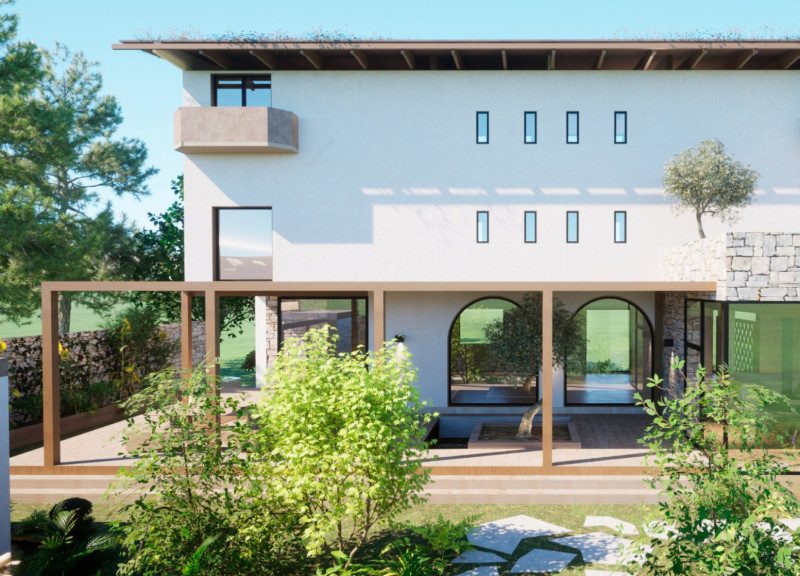 Olive Tree Integration with Stone Masonry and Sustainable Design in Rural Living