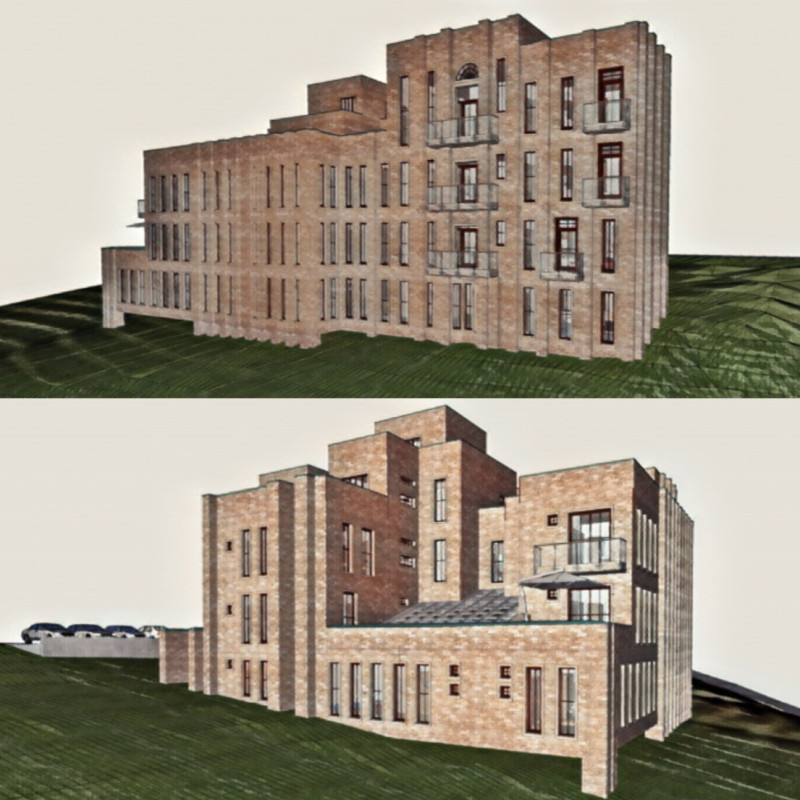 Charred Wooden Shingles and Local Stone Form a Harmonious Elderly Living Environment