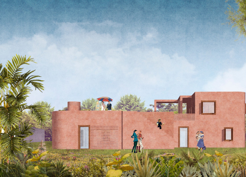 Perforated Brick Walls Enhance Airflow and Light in Sustainable Community Living