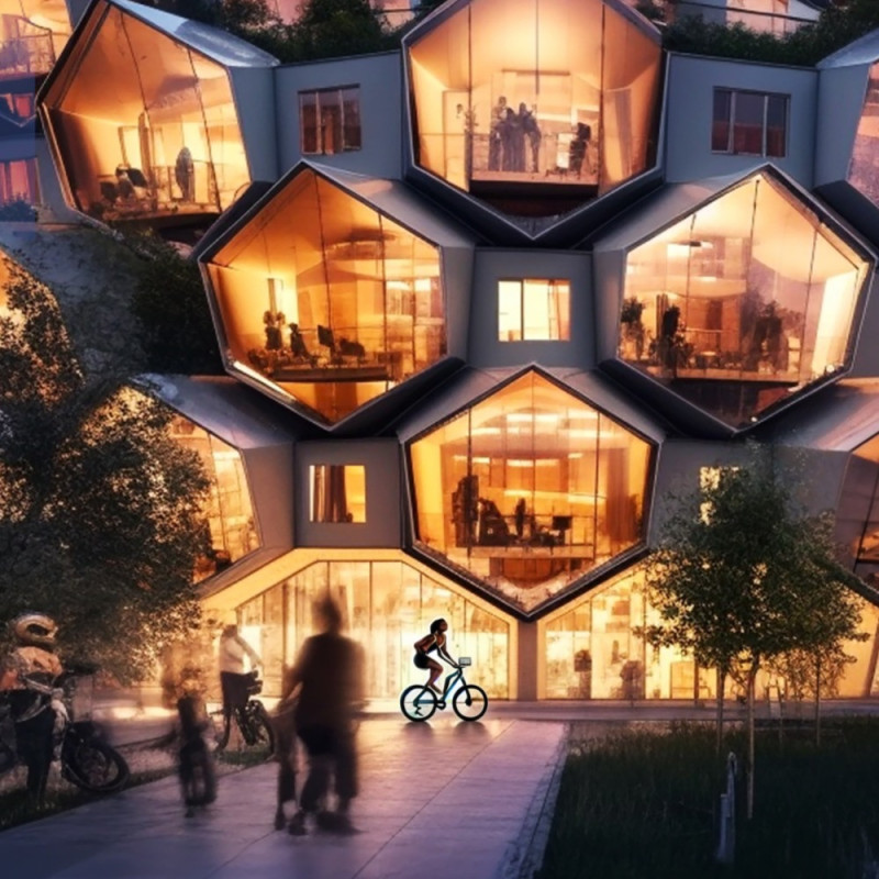 Carbon-Ceramic Modules with Vibration Energy Harvesting in Compact Urban Housing