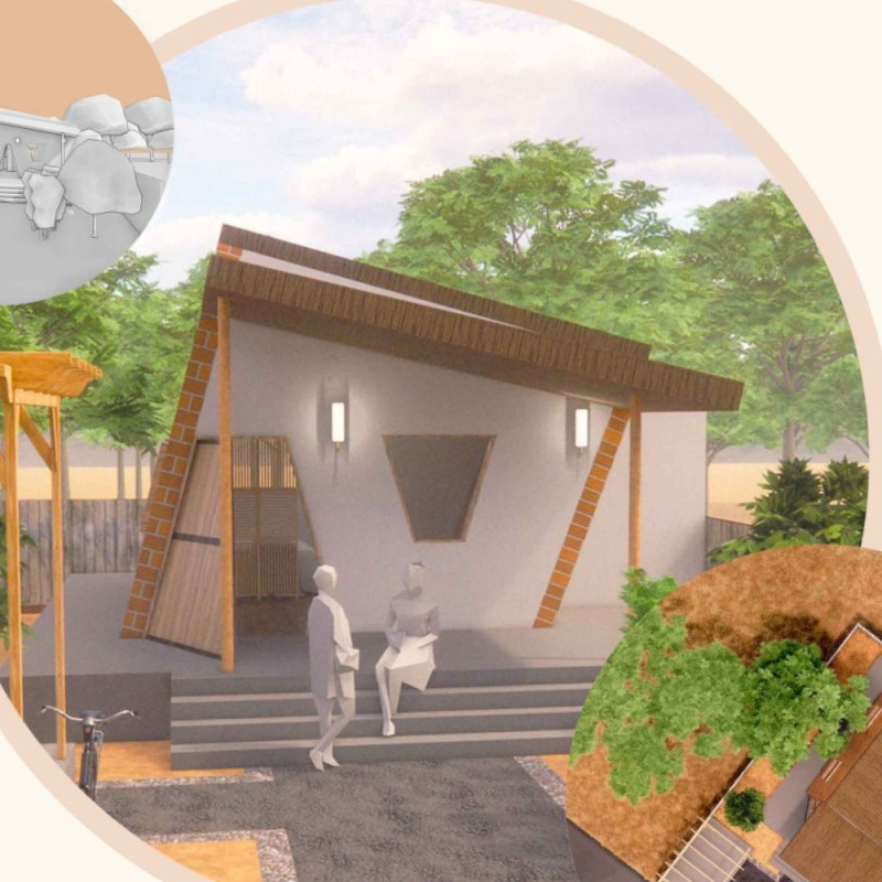 Thermal Efficiency Through Sustainable Thatch Roof and Bamboo Construction in Compact Living