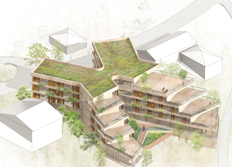 Charred Wooden Shingles and Cross-Laminated Timber Panels Define a Community-Centric Residence