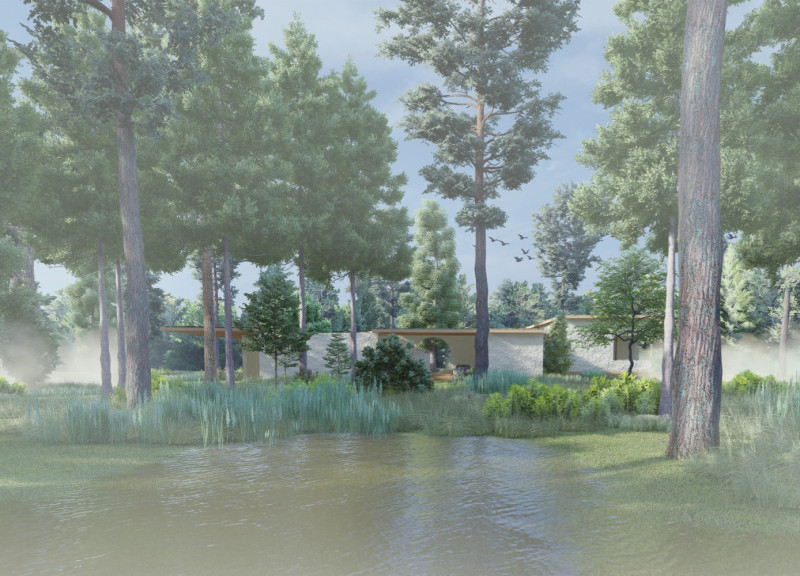 Mycelium Walls and Moss Green Rooftops Defining a Sanctuary for Wellness Activities