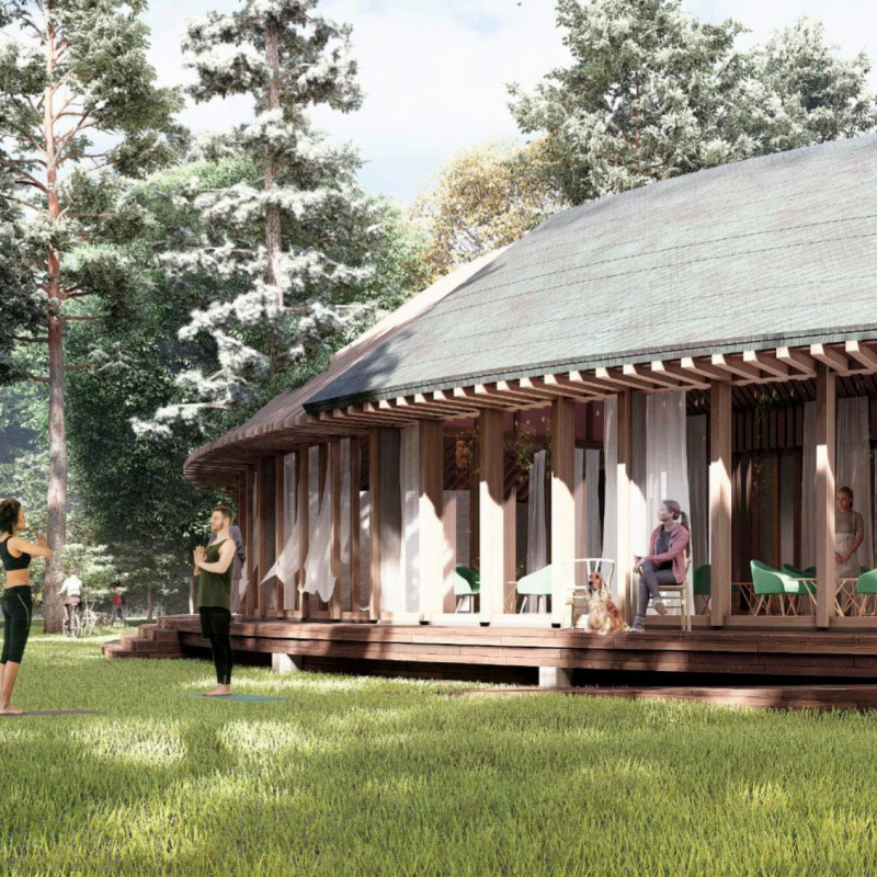 Circular Sanctuary Crafted from Natural Timber and Enhanced with Photovoltaic Integration